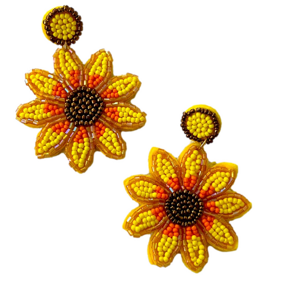Jewelry - Sunflower 🌻 Beaded Drop Earrings